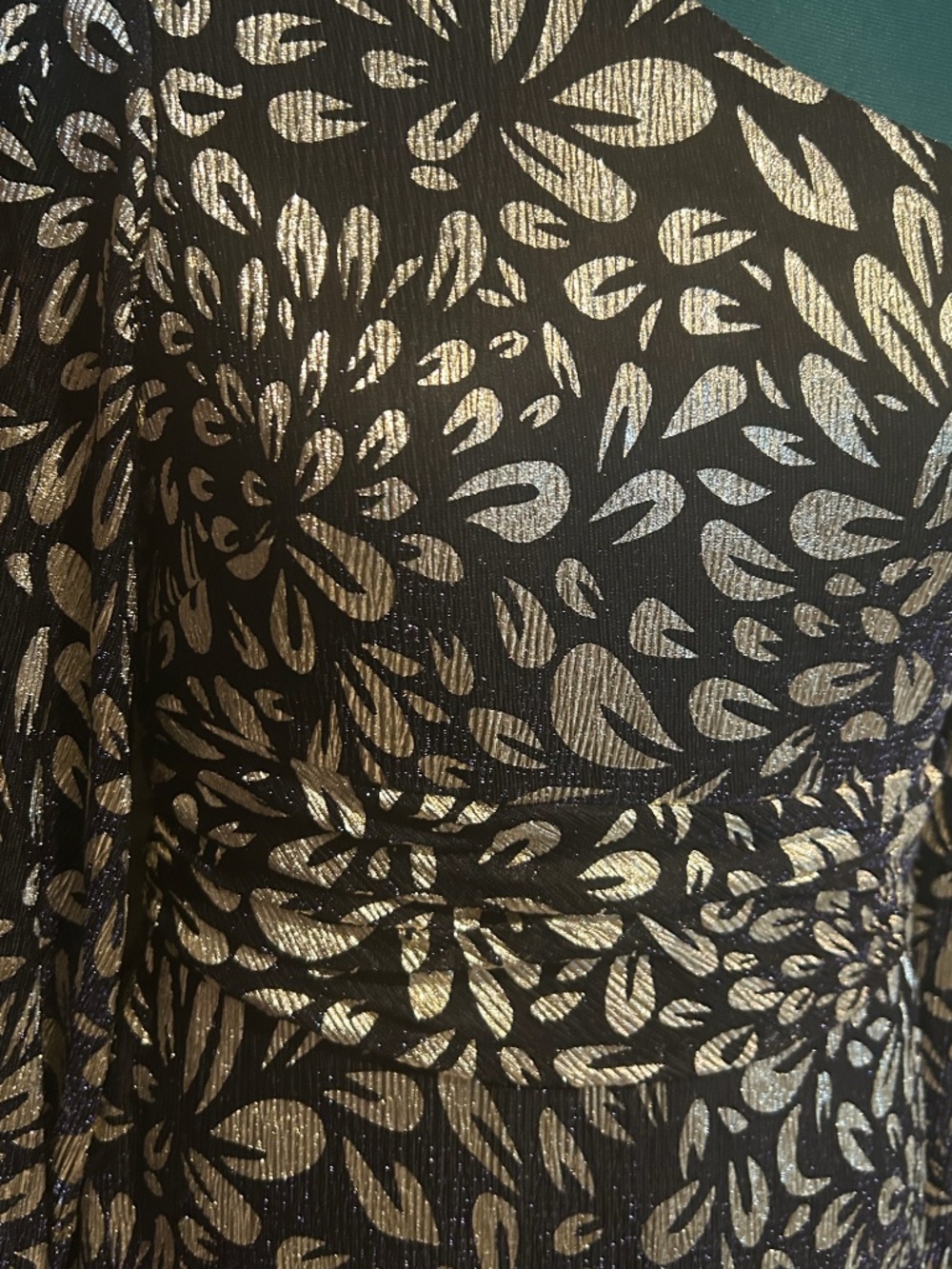 B&A by Betsy & Adam One-Shoulder Metallic Floral Gown | NWT | Size 16 - Picture 3 of 8